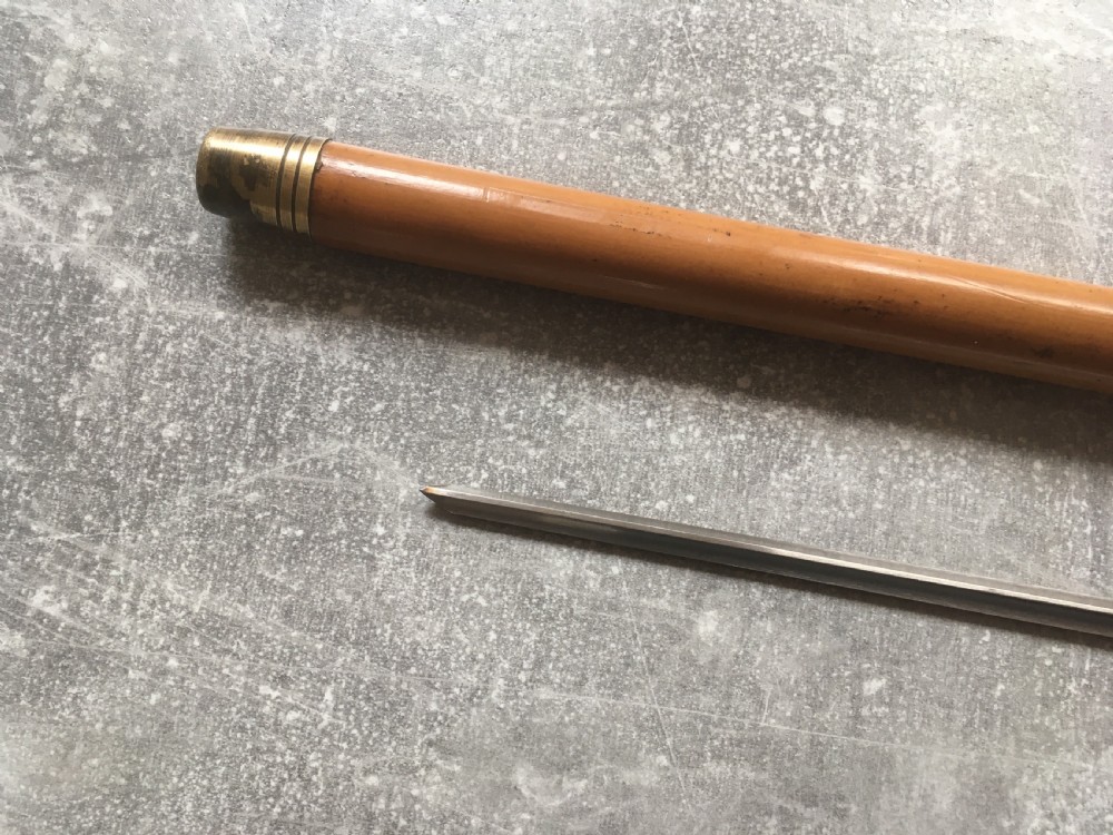 19th Century Malacca Sword Stick with Shaped Horn Handle View XI