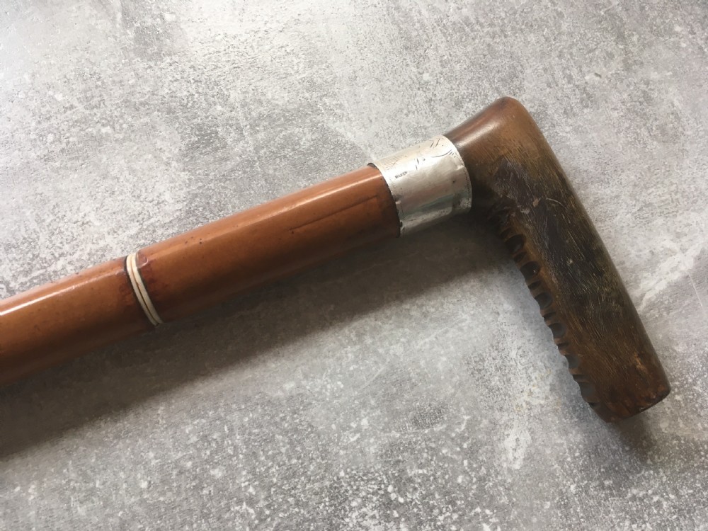 19th Century Malacca Sword Stick with Shaped Horn Handle View XIII
