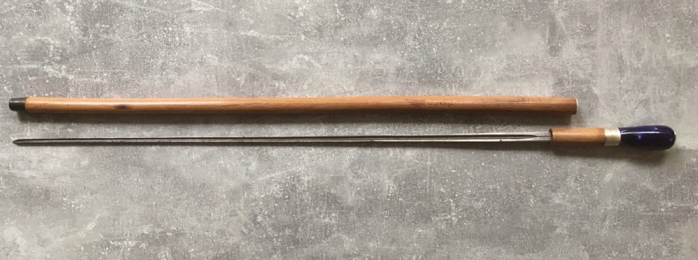 Malacca Sword Stick with Blue Porcelain Handle View III
