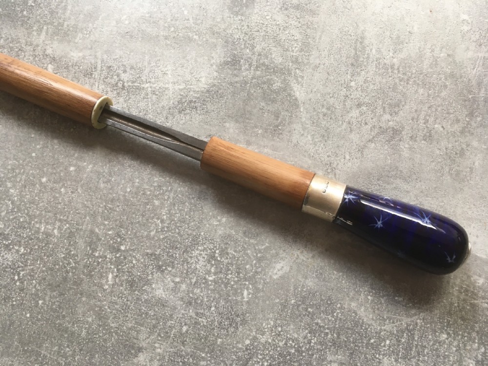 Malacca Sword Stick with Blue Porcelain Handle View VI