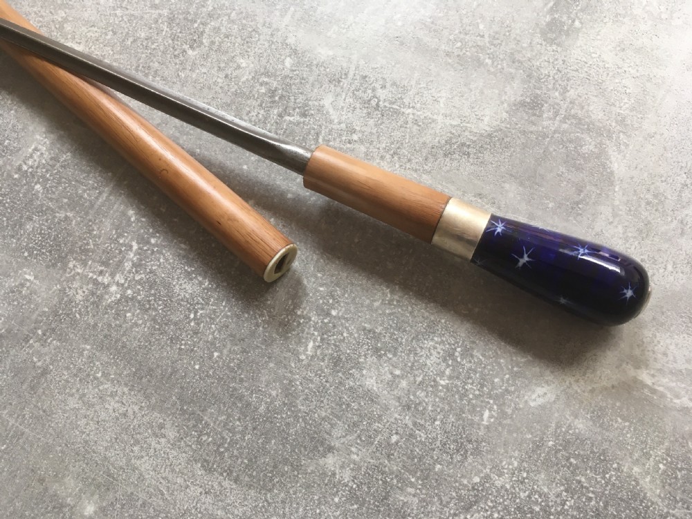 Malacca Sword Stick with Blue Porcelain Handle View XI
