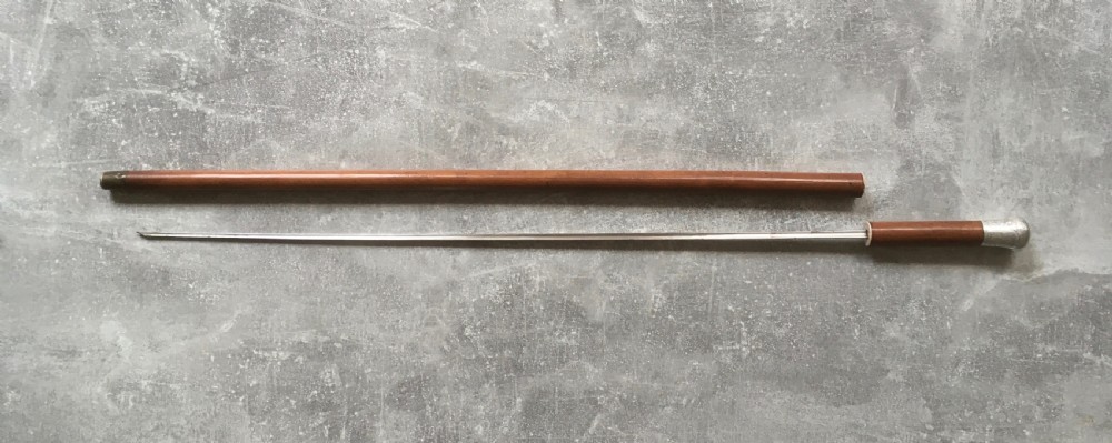 Malacca Sword Stick with Silver Engraved Handle View III