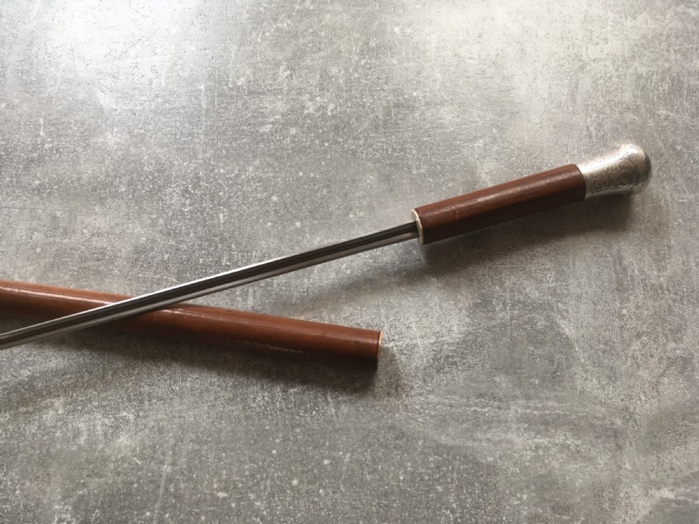 Malacca Sword Stick with Silver Engraved Handle View IX