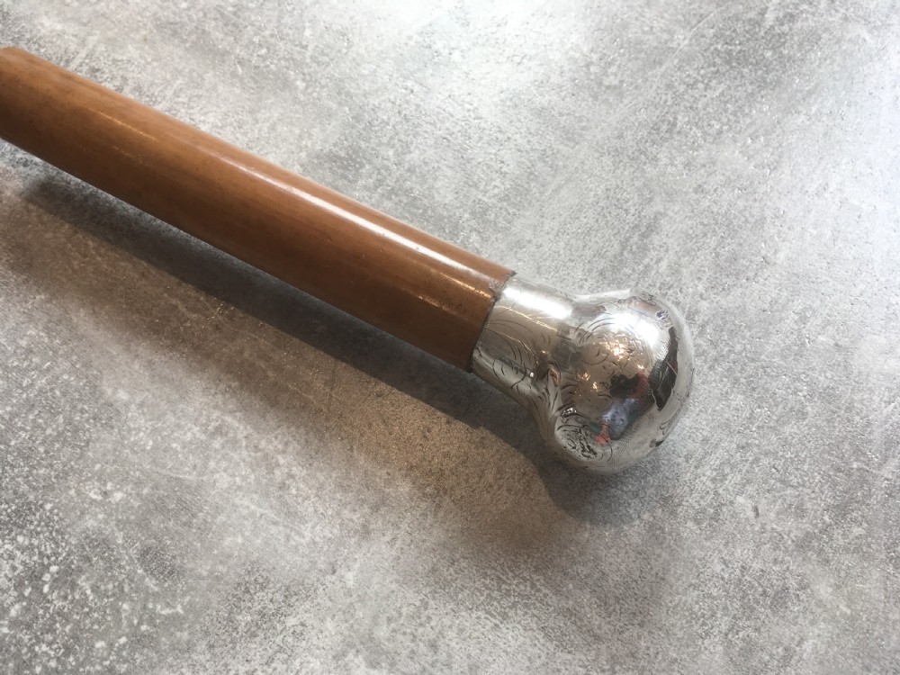 Malacca Sword Stick with Engraved Silver Top View IV