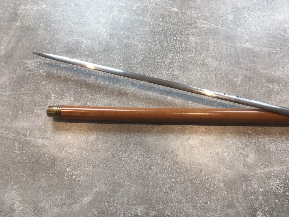 Malacca Sword Stick with Engraved Silver Top View VII