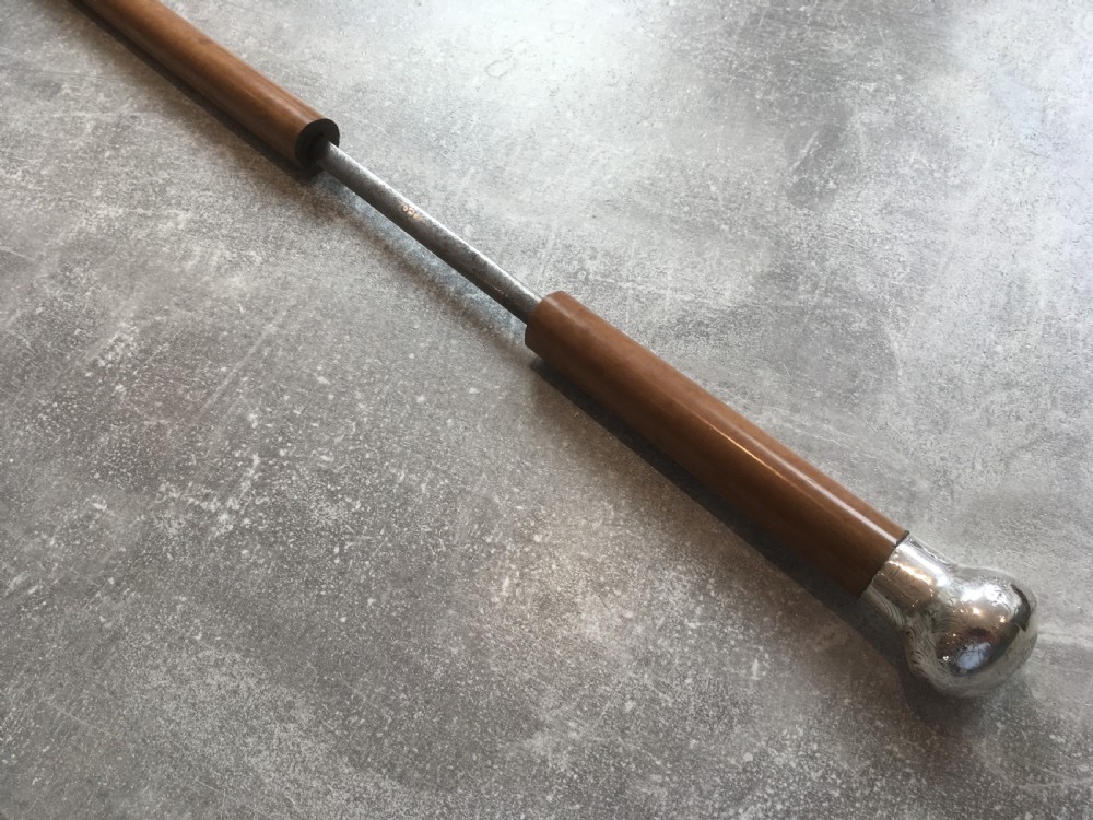 Malacca Sword Stick with Engraved Silver Top View IX