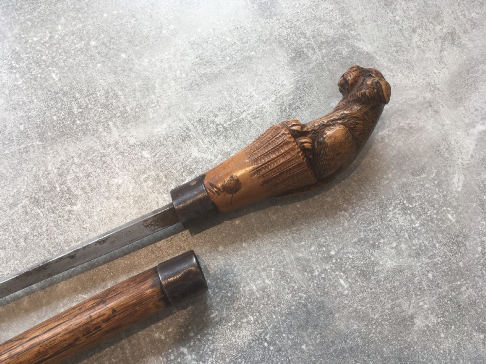 Oak Sword Stick with Carved Puma Handle View IV