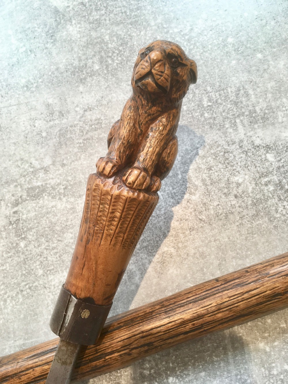 Oak Sword Stick with Carved Puma Handle View VIII