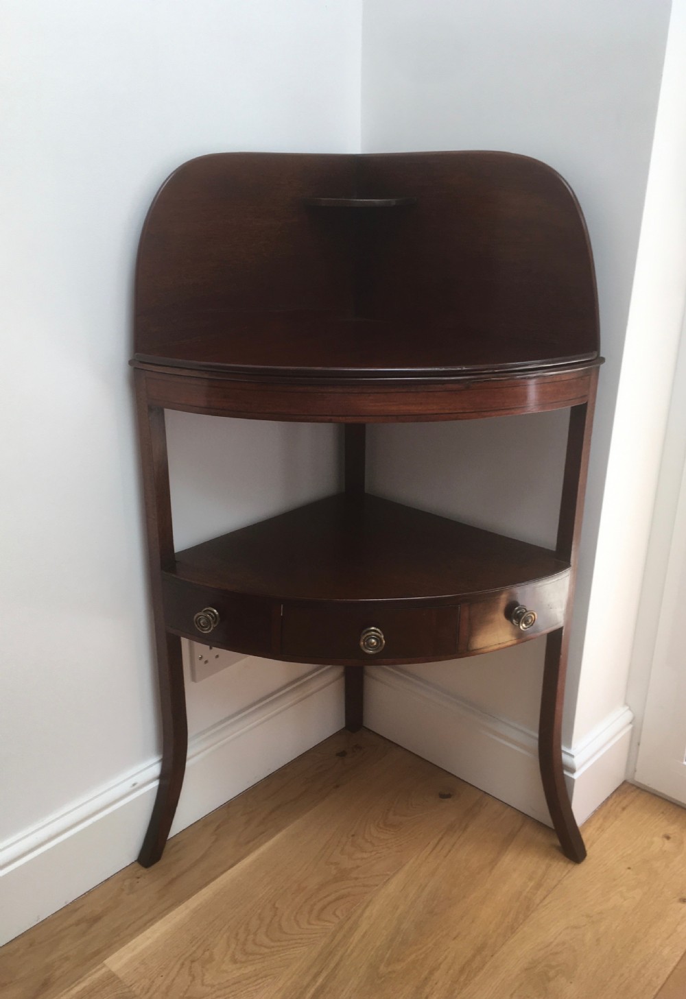 Georgian Mahogany Corner Table or Washstand