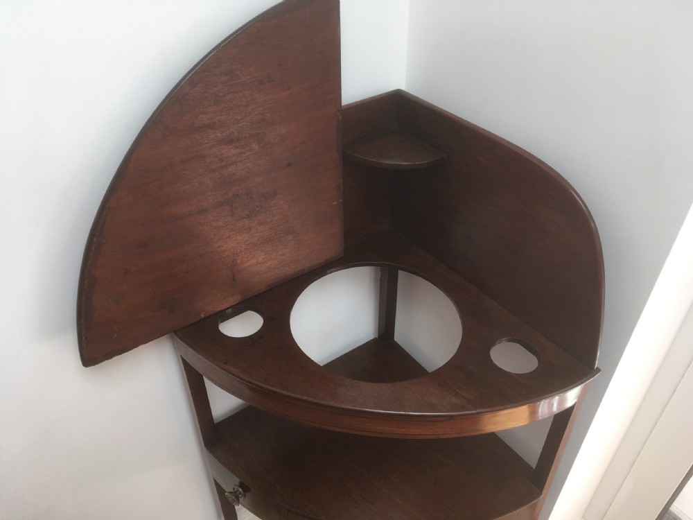 Georgian Mahogany Corner Table or Washstand View III