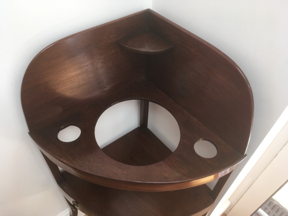 Georgian Mahogany Corner Table or Washstand View IV