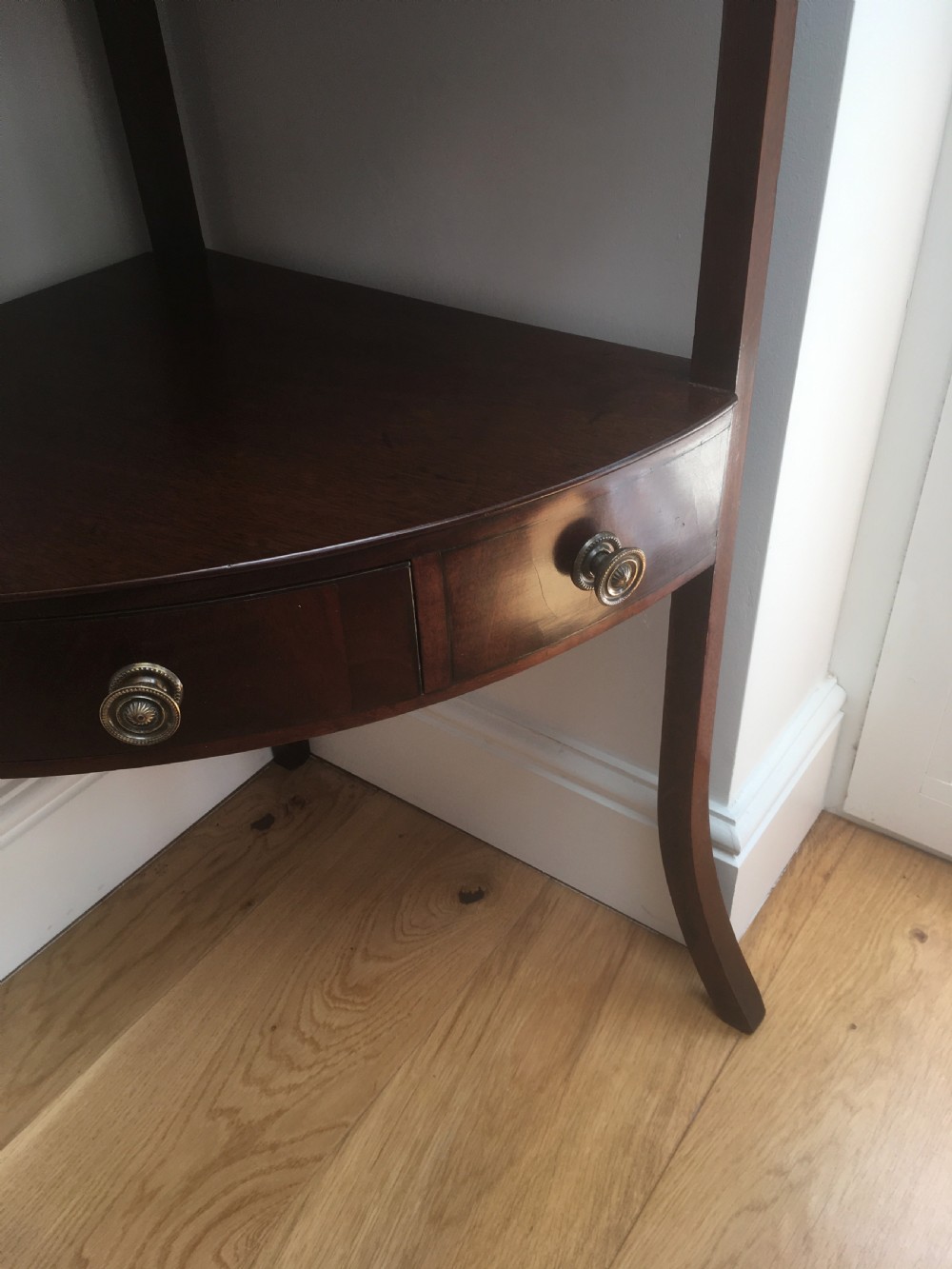Georgian Mahogany Corner Table or Washstand View X