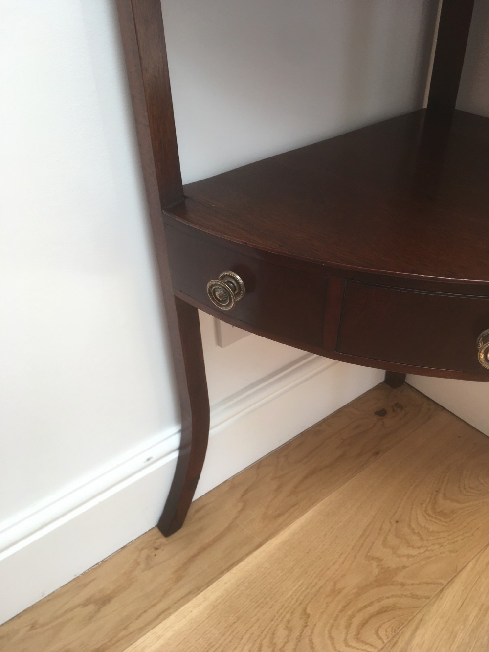 Georgian Mahogany Corner Table or Washstand View XI