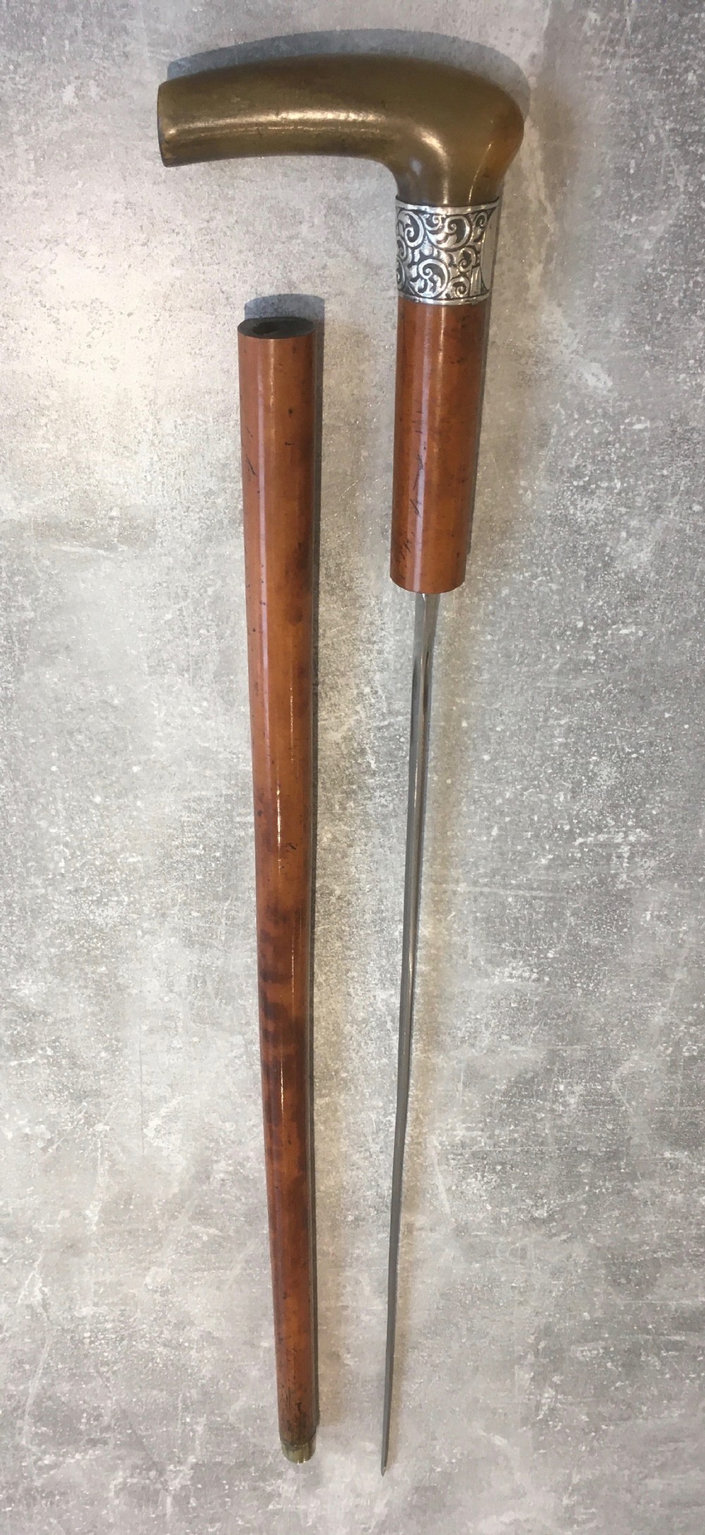 Horn Handled Malacca Sword Stick 