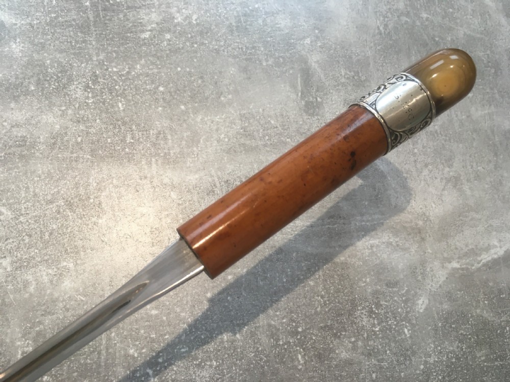 Horn Handled Malacca Sword Stick 
