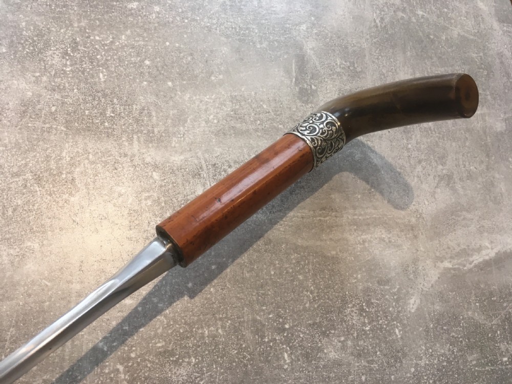 Horn Handled Malacca Sword Stick 