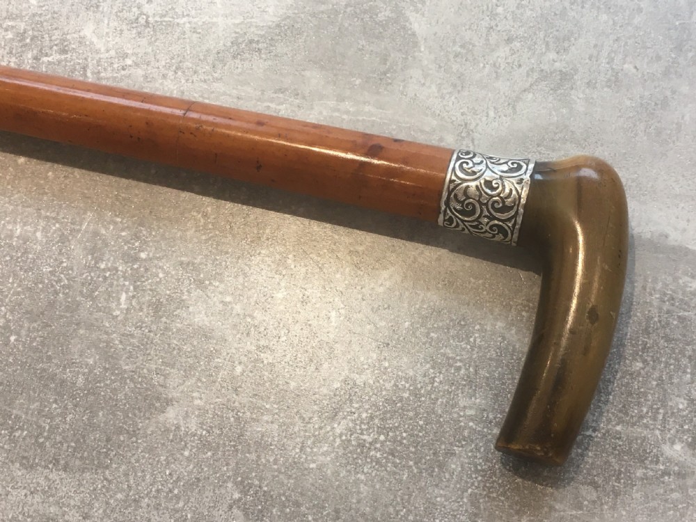Horn Handled Malacca Sword Stick 