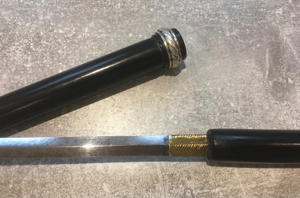 Black Ebonised Sword Stick with Antler Horn Handle View IV