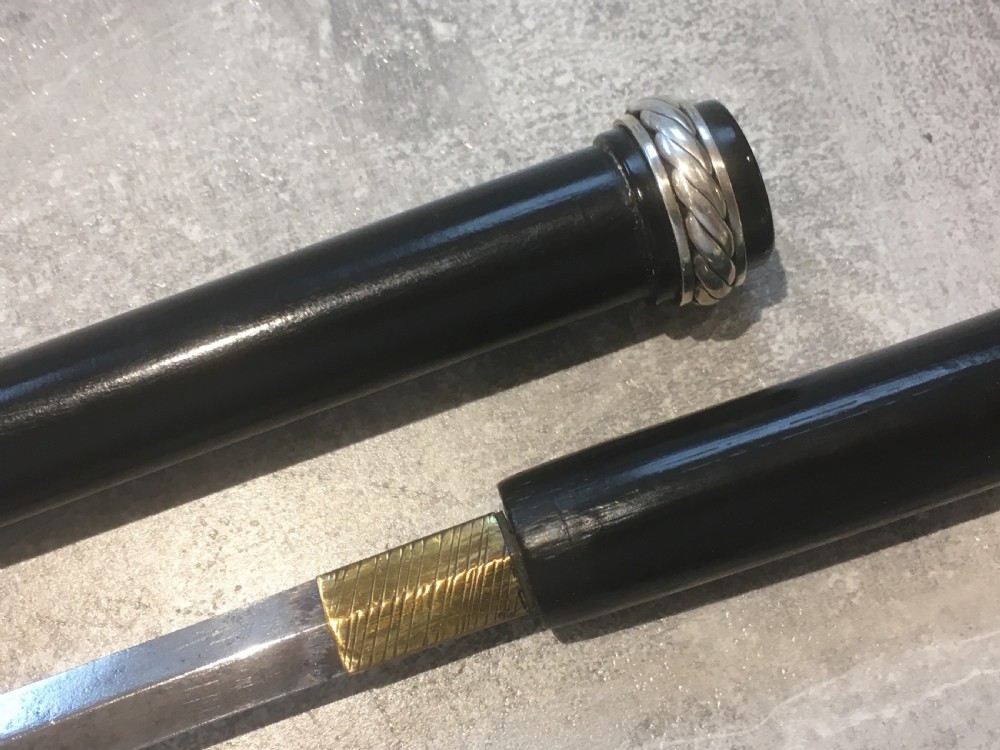 Black Ebonised Sword Stick with Antler Horn Handle View VIII