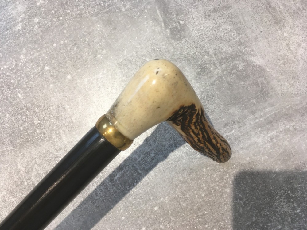 Black Ebonised Sword Stick with Antler Horn Handle View X