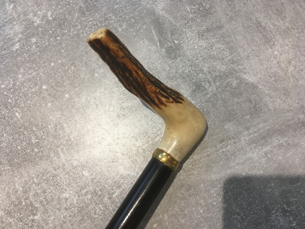 Black Ebonised Sword Stick with Antler Horn Handle View XI