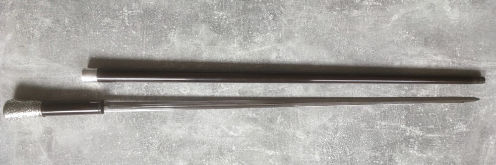 Ebony Sword Stick Silver Knop Birmingham 1889 View IX