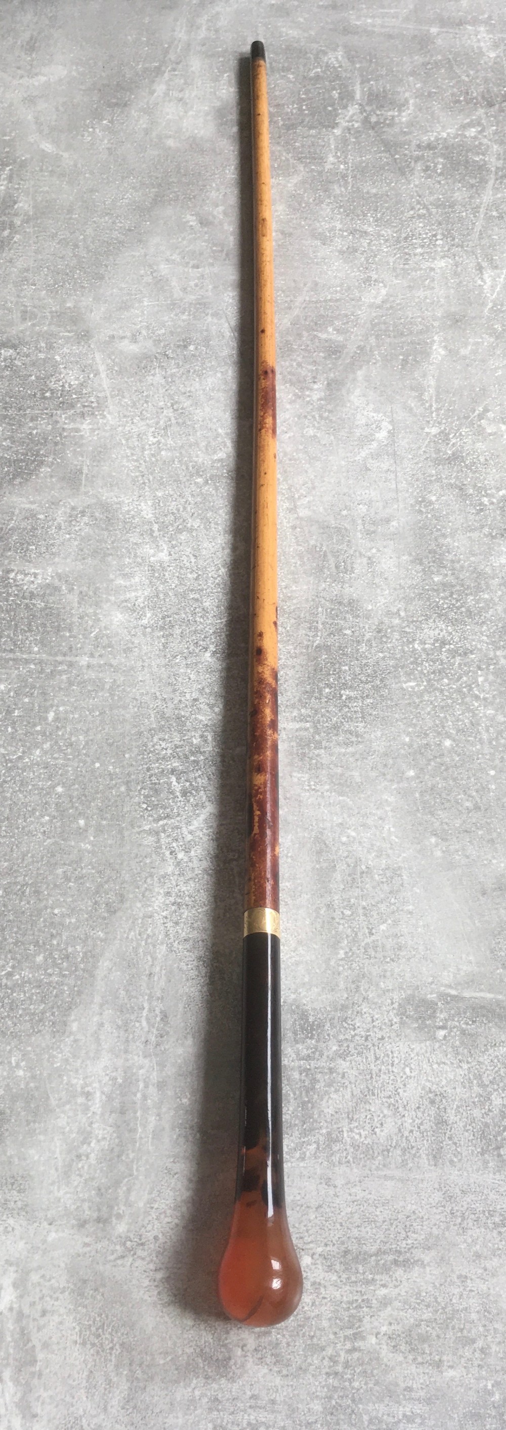 French Faux Tortoiseshell & Malacca Sword Stick