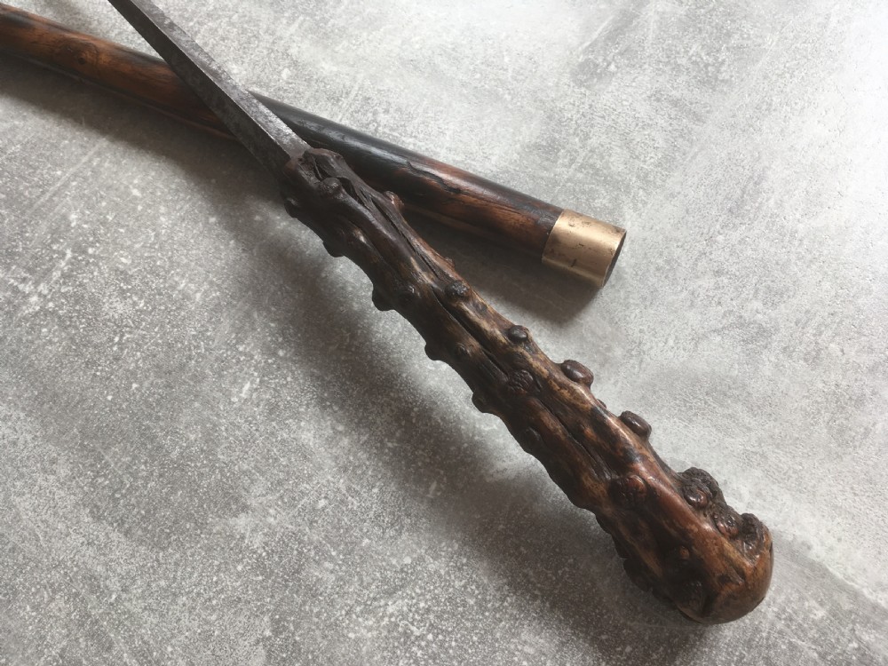 Large Late 19th Century Briar Wood Handled Sword Stick View III
