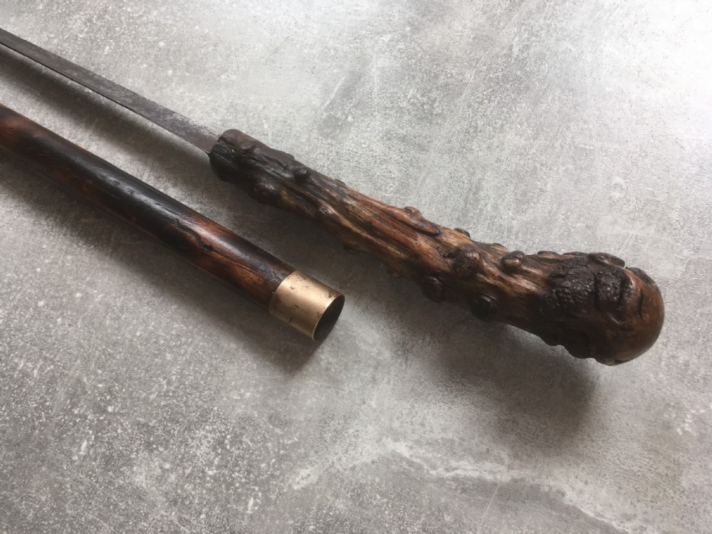 Large Late 19th Century Briar Wood Handled Sword Stick View IV