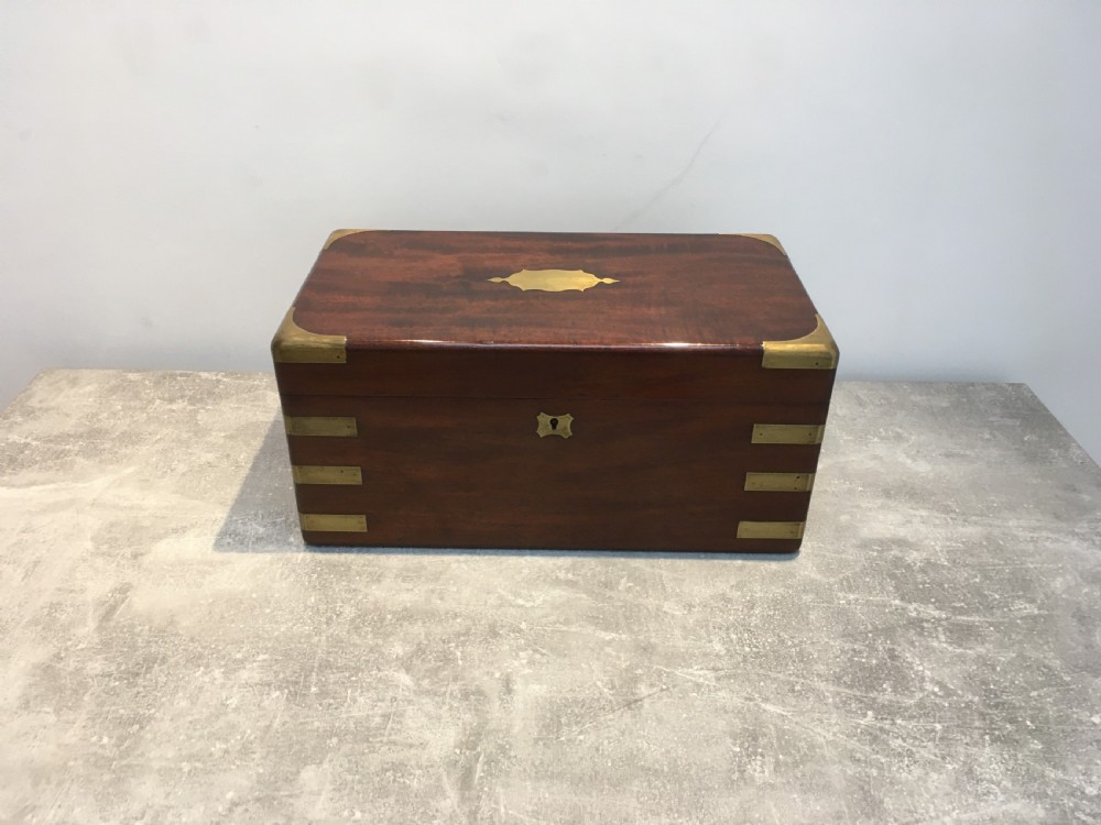 Brass Bound Mahogany Campaign Writing Slope View III