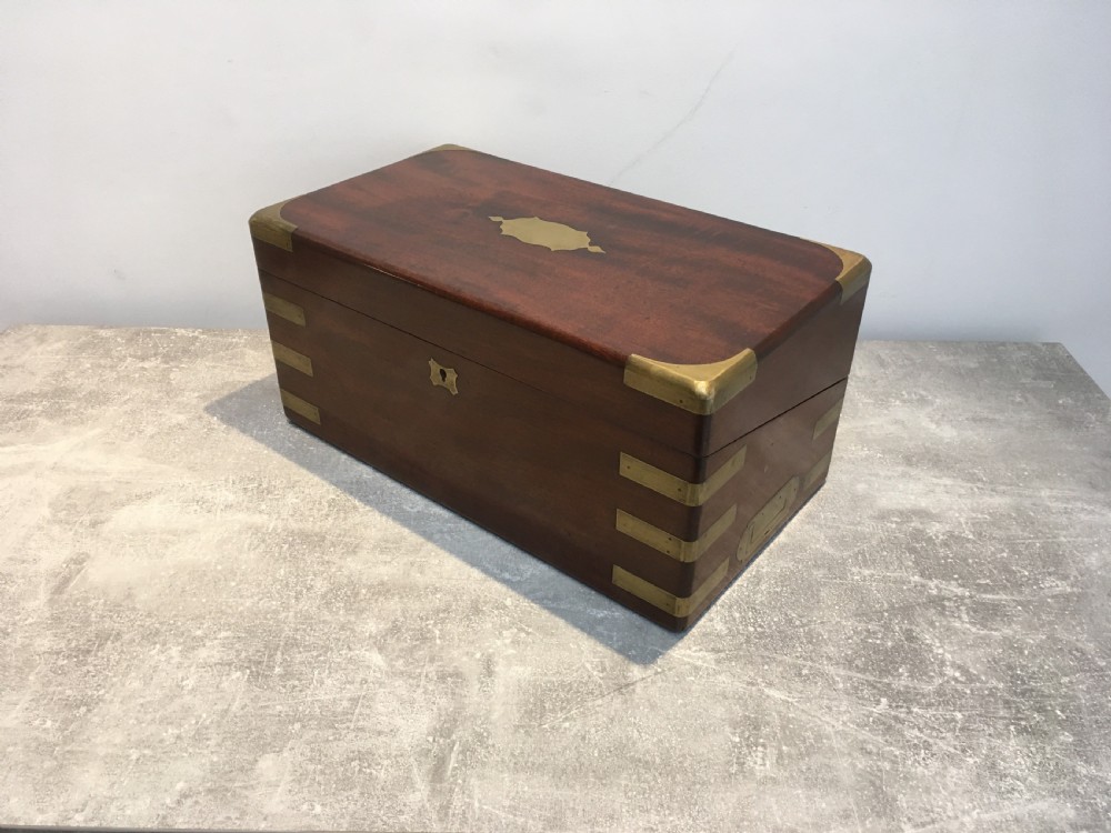 Brass Bound Mahogany Campaign Writing Slope View IV