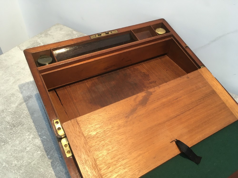 Brass Bound Mahogany Campaign Writing Slope View VII