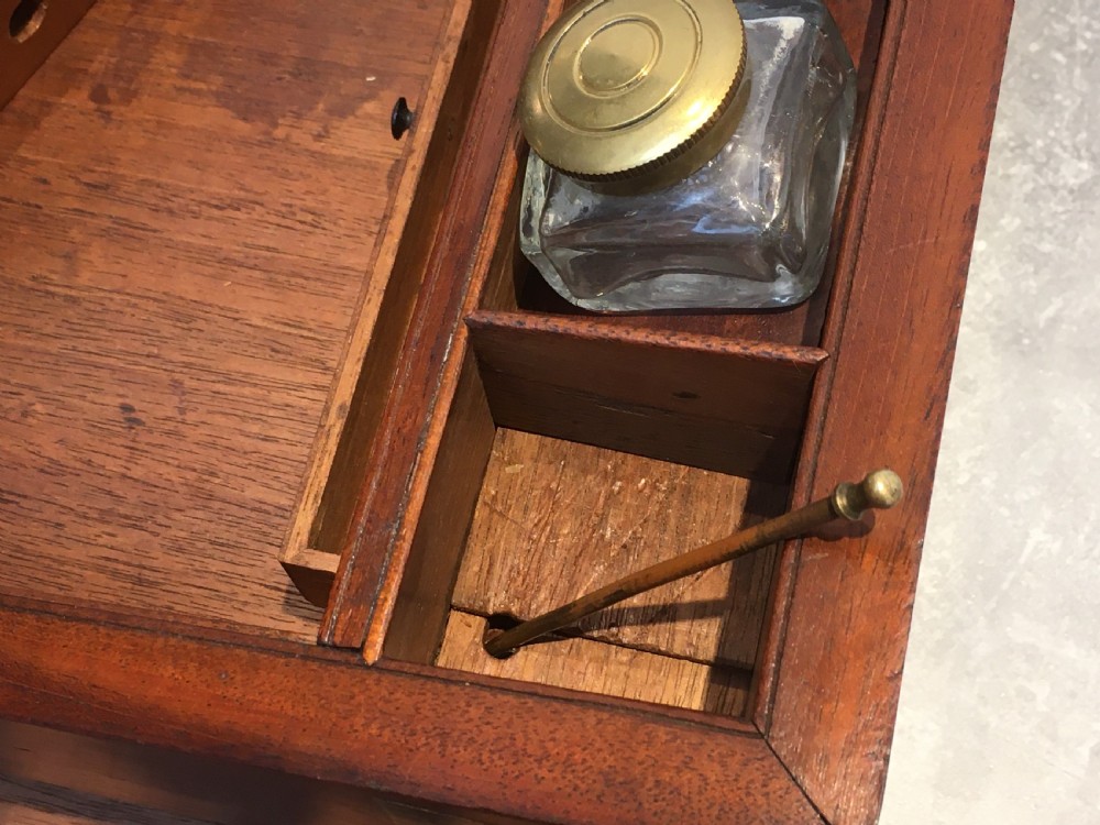 Brass Bound Mahogany Campaign Writing Slope View IX