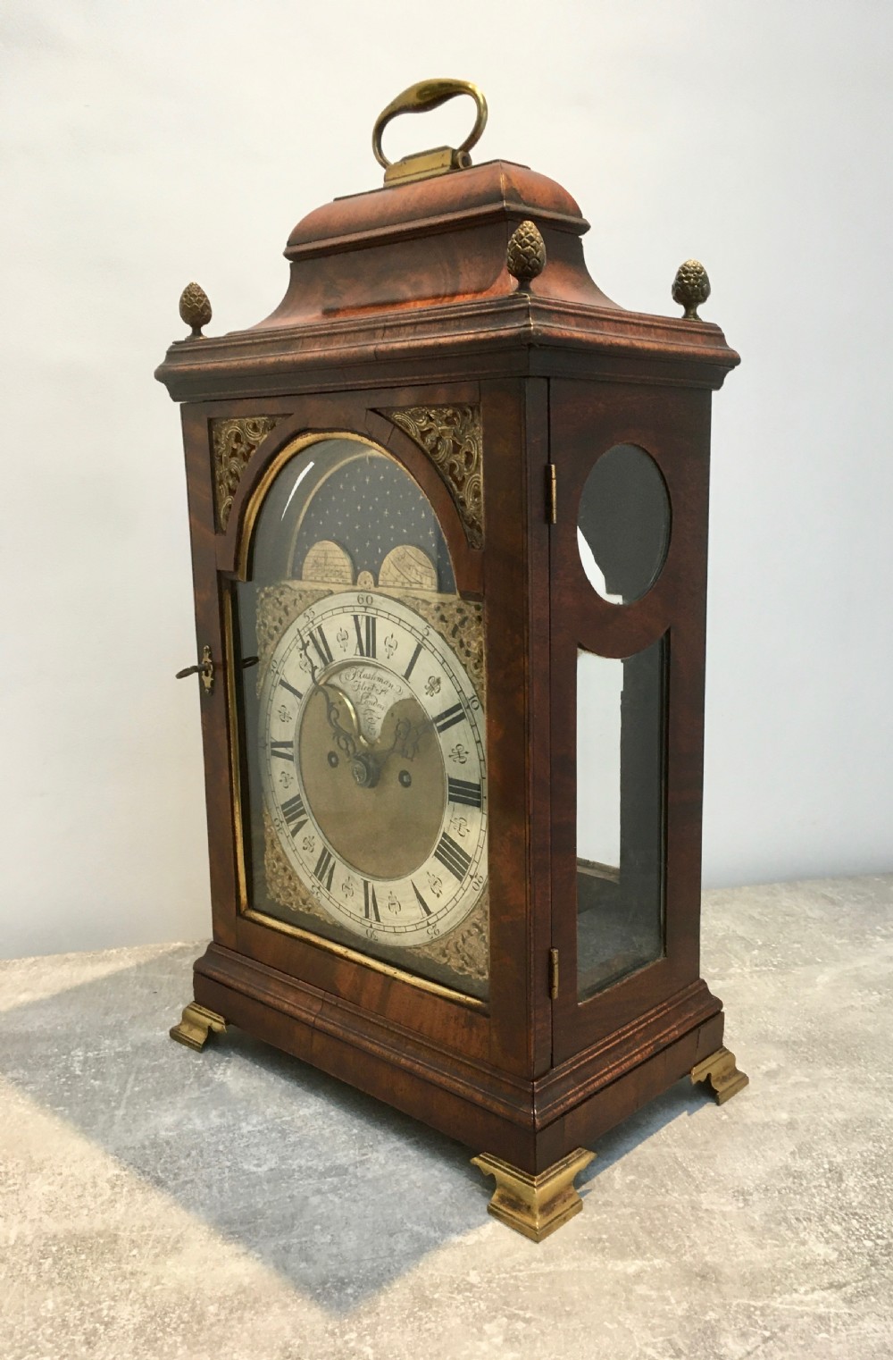 Regency Mahogany Bracket Clock by Flashman of Fleet Street View XII