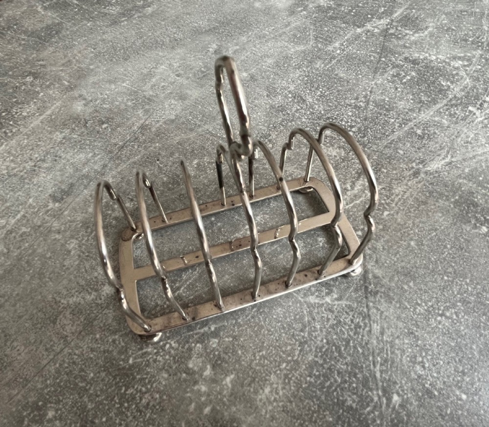 Silver Toast or Letter Rack View IX
