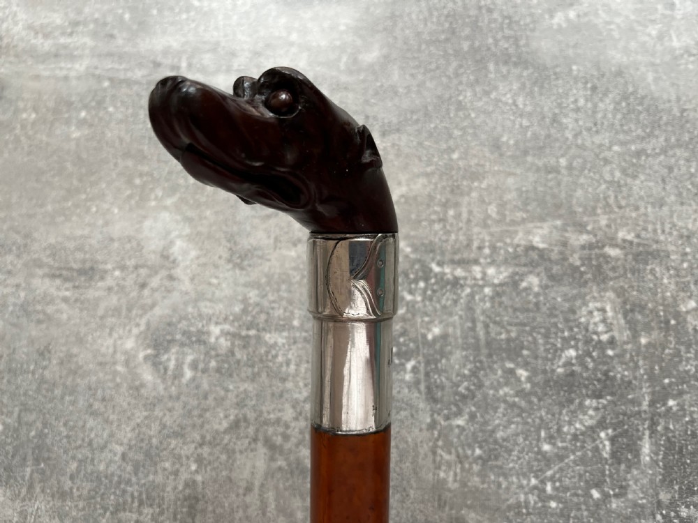 Dogs Head Sword Stick engraved for J Pollard View V
