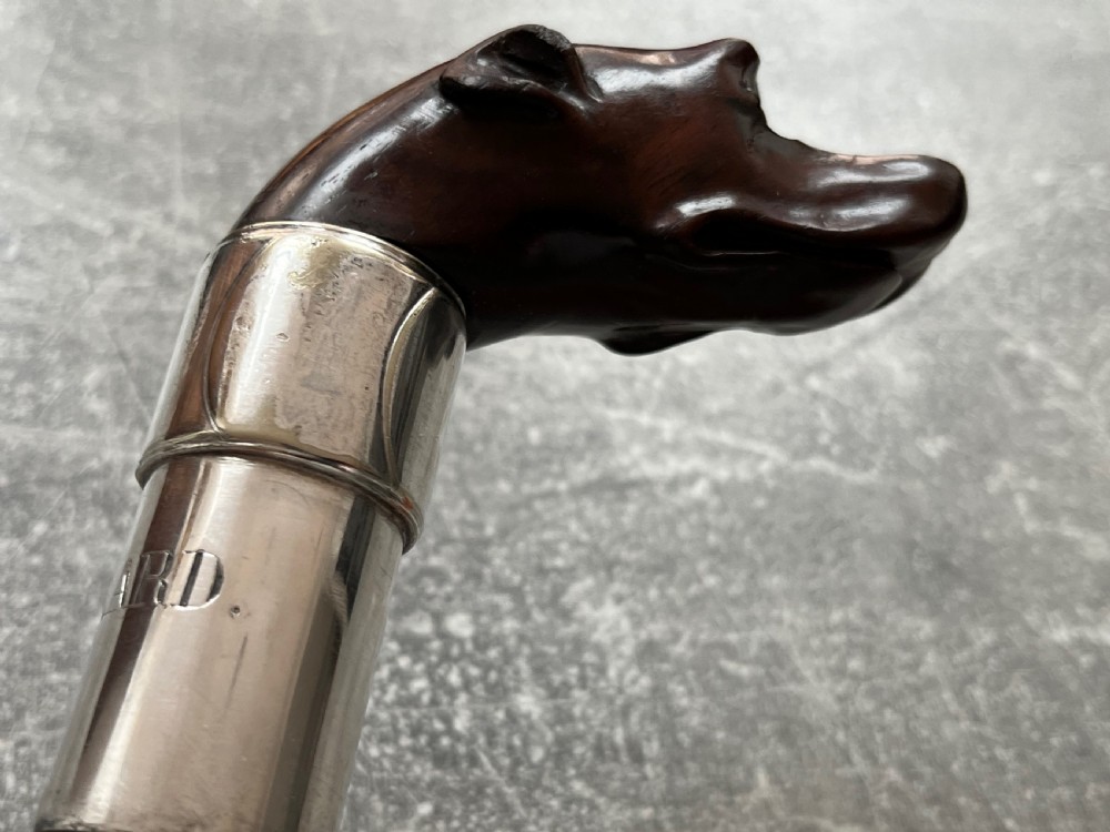 Dogs Head Sword Stick engraved for J Pollard View VIII