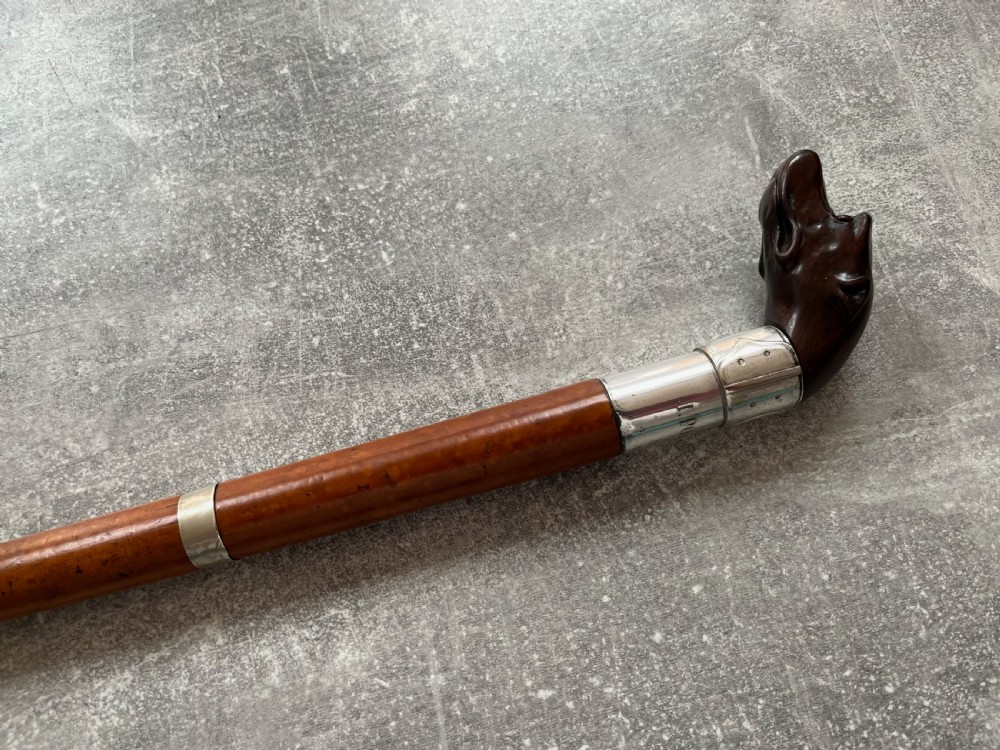 Dogs Head Sword Stick engraved for J Pollard View XI