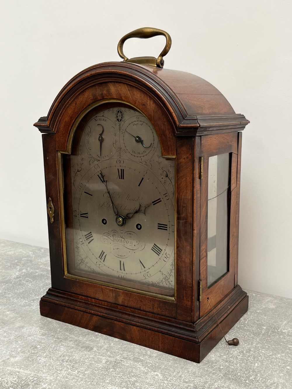 George III Mahogany Bracket Clock - Edward Maud 1784-95 View III