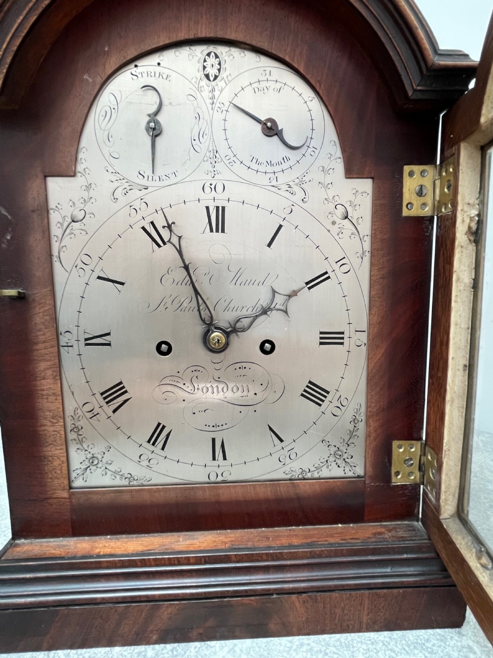 George III Mahogany Bracket Clock - Edward Maud 1784-95 View X