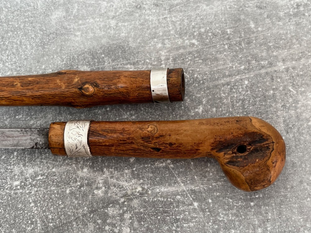 Hazel Silver Banded Sword Stick with Toledo Blade  View X