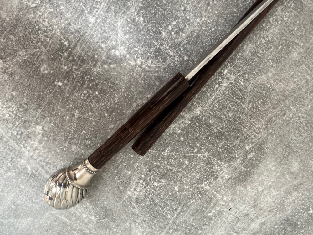 19th Century Silver Plated Ball Handled Sword Stick View IX