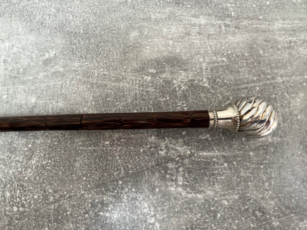 19th Century Silver Plated Ball Handled Sword Stick View XII