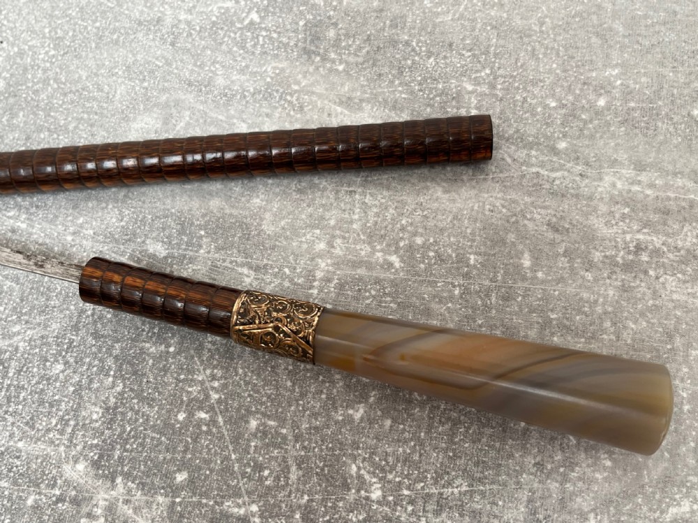 Palmwood Sword Stick with Agate Handle View IX