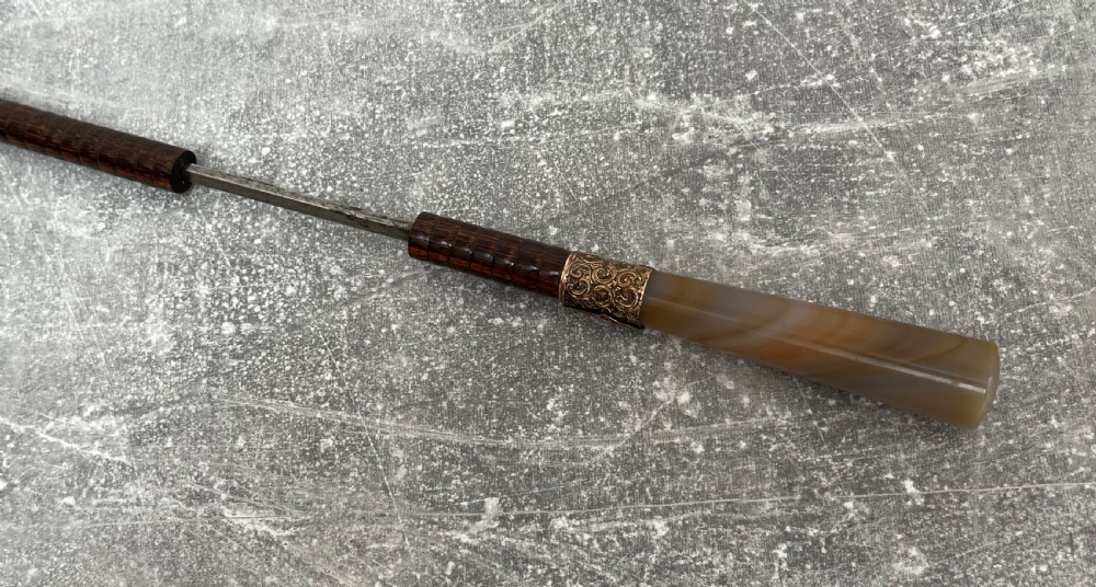 Palmwood Sword Stick with Agate Handle View X