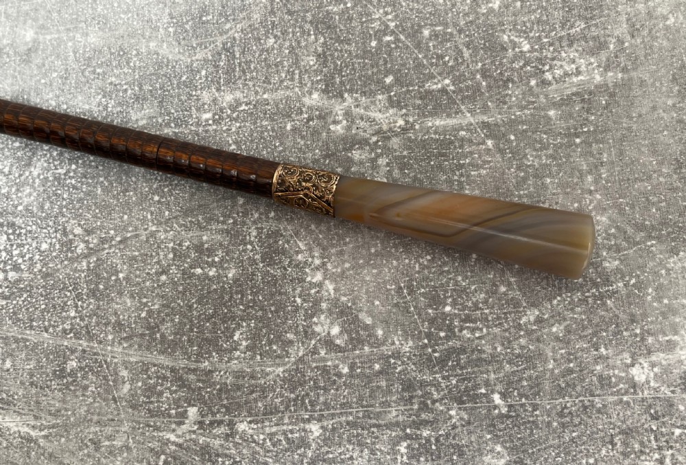 Palmwood Sword Stick with Agate Handle View XI