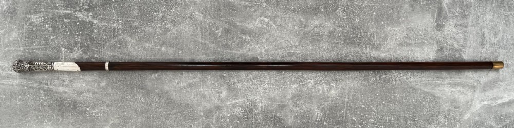 Partridge Wood Sword Stick Silver Repousse Handle Birmingham 1897