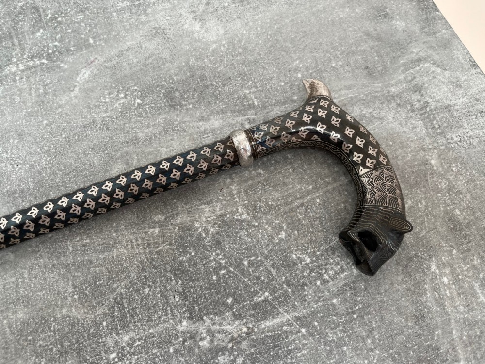 Rare Steel Niello Worked 3 Section Sword Stick View IV