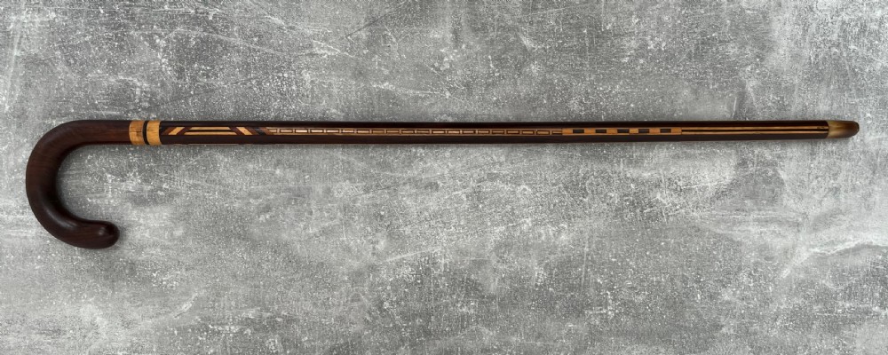 Hardwood Inlaid Sword Stick with a Toledo Blade