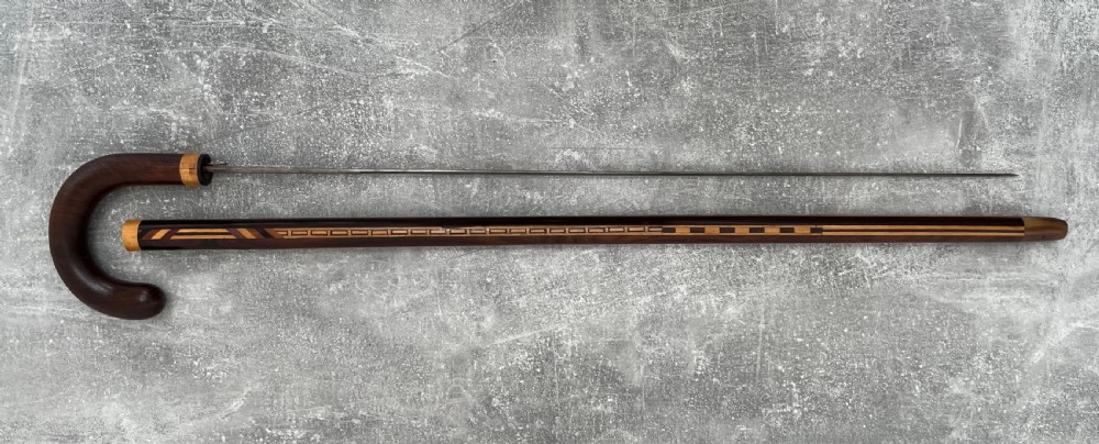 Hardwood Inlaid Sword Stick with a Toledo Blade View II
